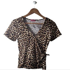 Ragdoll top women's size xs cheetah print wrap